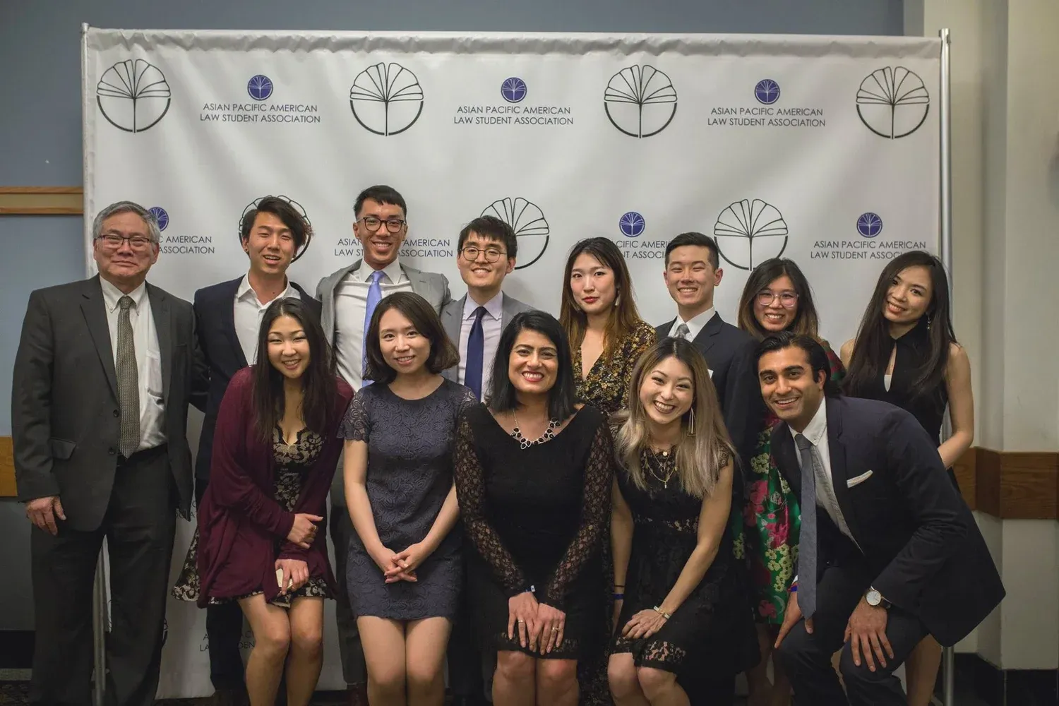 The 2017–2018 APALSA Executive Board with Professor Roland Hwang and Reena Bajowala
